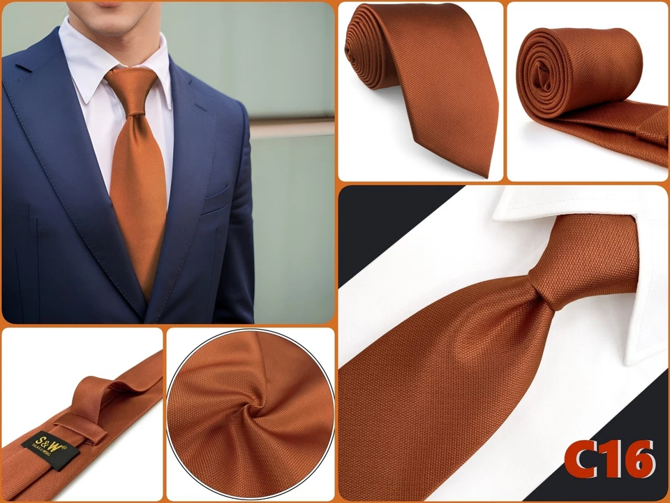 Corbata para hombre S&W SHLAX&WING extra larga cachemira rayas azules lisas Foto 1 de 1