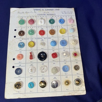 Vintage Streamline buttons..36 Buttons Original Counter Card 1949 - Image 1 of 4
