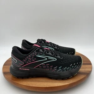 Size 7 B Brooks Womens Glycerin 20 Black/blue/pink Running Sneakers Shoes - Picture 1 of 12