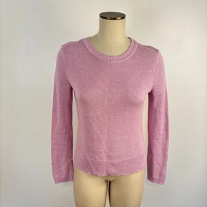 Banana Republic Womens S Pink Crewneck Lightweight Ramie Rayon/Viscose Sweater - Picture 1 of 9