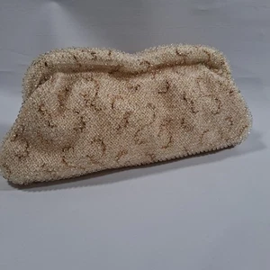 Vintage Lumured Corde Bead Clutch Handtasche Elfenbein USA Made 50’s - Bild 1 von 6