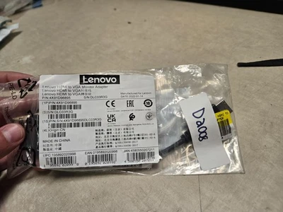 Lenovo 4X91D96895 DVB005GK Standard 19 Pin HDMI VGA Video Adapter Converter - Image 1 of 4