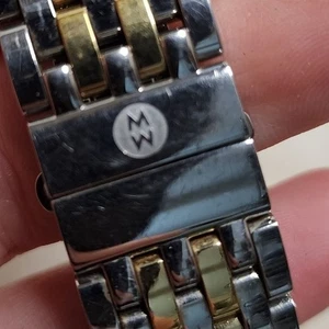 VINTAGE MOTOROLA STAINLESS STEEL TWO-TONE WATCH BAND 6.25 INCH INDUSTRIAL RETRO - Picture 1 of 7