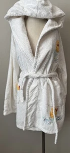 Vtg Nick Nora Yellow Rubber Ducks Bath Robe White Terrycloth  L/Xl Cozy Warm - Picture 1 of 15