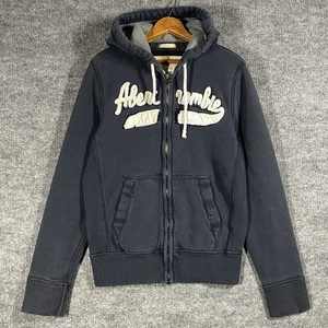 VINTAGE Y2K Abercrombie & Fitch Hoodie Sweatshirt Mens Size Small Zip Thermal - Picture 1 of 16