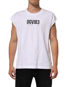 Camiseta sin mangas estampada de algodón blanca Dolce & Gabbana para hombre auténtica - Imagen 1 de 5