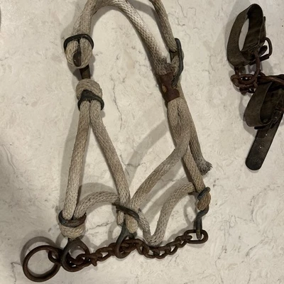 Halter de becerro de cuero vintage oxidado sin marca Foto 1 de 4