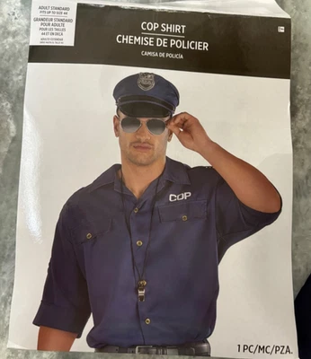 disfraz halloween policía talla grande, camisa y sombrero ajustable Foto 1 de 4