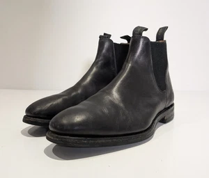Loake Chatsworth Chelsea Boots Herren Größe UK 9 Schwarz Leder Slipper Dainite Sohle - Bild 1 von 13