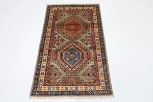 3 x 4 ft  Kazak Gray Area Rug Afghan Traditional Hand Knotted Wool oriental Rug - Picture 1 of 10
