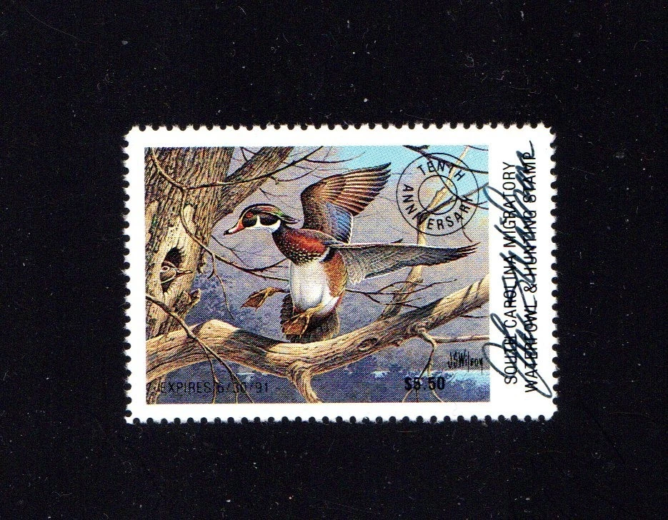 SOUTH CAROLINA   SC10   WATERFOWL DUCK STAMP  1990  MNH     ARTIST SIGNED - Image 1 of 1