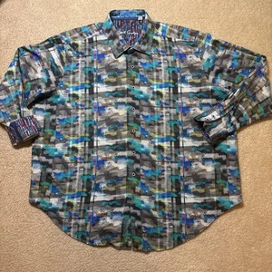 Camisa Robert Graham Para Hombres 2XL/TTG Hydroflauge Manga Larga Multicolor Abstracta - Imagen 1 de 12