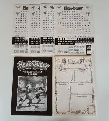 Vintage HEROQUEST Adventure Design Kit Booklet, Character Sheets etc. *COMPLETE* - Image 1 of 4