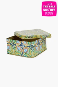 RRP€110 DOLCE & GABBANA Brass Square Decorative Gift Box Mandala Print Logo - Picture 1 of 7