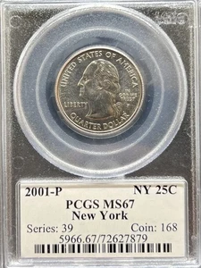 2001 Washington Statehood Quarter New York MS67 PCGS (#PA72627879) - Picture 1 of 2