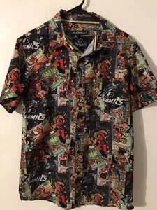 M Men's JUST ATTITUDE ZIP COMICS Vintage Hawaiian Shirt NEVER WORN - Picture 1 of 5