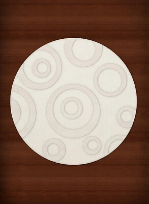 White Transitional Bubbles Rings Area Rug Circles DV5 - Image 1 of 2