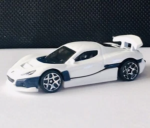 Hot Wheels HW Exotics RIMAC NEVERA White w/Chrome 10 Spokes LOOSE - Picture 1 of 2