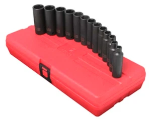 Juego de 13 tomas de enchufe de impacto profundo extra largo de 3/8" para tuercas y pernos de llave - Imagen 1 de 2