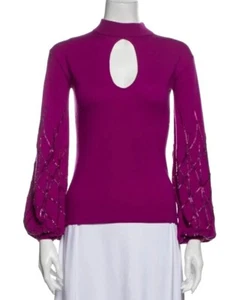 Worth Women Sweater 100% Wool Wide Sleeves Sequin NWT $500 Size Large 12-14 0006 - Picture 1 of 3