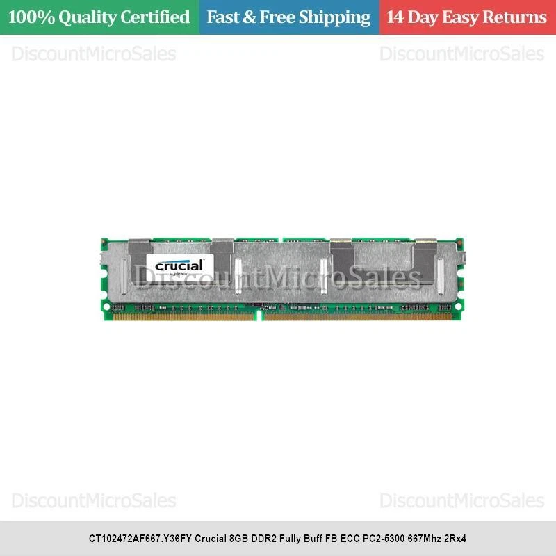 CT102472AF667.Y36FY Crucial 8GB DDR2 Fully Buff FB ECC PC2-5300 667Mhz 2Rx4 - Image 1 of 1