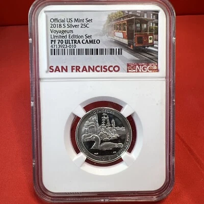 2018 S VOYAGEURS SILVER QUARTER 25 CENTS NGC PF70 ULTRA CAMEO ATB - Image 1 of 4