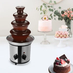 Fuente de chocolate eléctrica de acero de 4 niveles para fundir fondue sumergir chocolate - Imagen 1 de 15