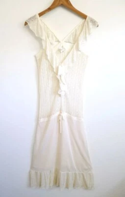 Vestido midi VANESSA BRUNO punto encaje volantes algodón 1 XS NUEVO CON ETIQUETAS $515 Foto 1 de 4