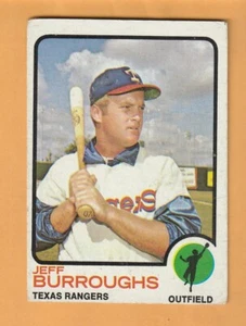Jeff Burroughs Texas Rangers 1973 Topps #489 Long Beach California arrugado - Imagen 1 de 2