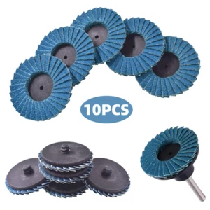10x 2in Zirconia Roll Lock Flap Sanding Disc 40 60 80 120 Grit Die Grinder Drill - Picture 1 of 13