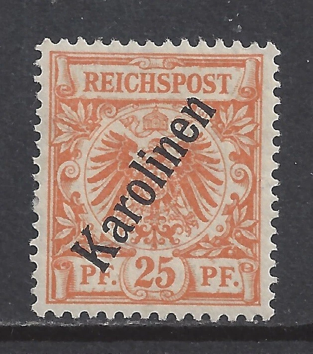 Germany colonies 1900 CAROLINE ISLANDS 25 Pfennig overprint 56°  mint*  $ 139.00 - Image 1 of 1