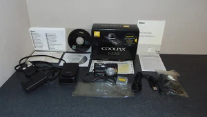 NIKON COOLPIX S220 SCHWARZ 10MP DIGITALKAMERA 3x ZOOM LADEGERÄT - OVP & KOMPLETT - Bild 1 von 24