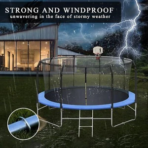 8 Piece Galvanized Heavy Duty Trampoline Stakes, Sturdy Trampoline Anchors - Picture 1 of 7
