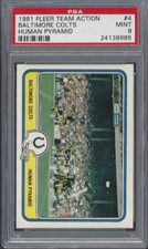 1981 Fleer Team Action #4 Baltimore Colts Human Pyramid PSA 9 Mint 24138685