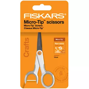 Fiskars Ciseaux non-Adhérant Micro Pointe™ 13cm Cisailles Couture - Art Quilting - Picture 1 of 4