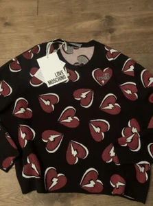Love Moschino - Metallic Heart jacquard-knit sweater. BNWT. Size IT 46 (14) - Picture 1 of 3