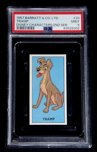 1957 BARRATT & CO LTD. WALT DISNEY CHARACTERS TRAMP #33 PSA 9 MINT GRADED RARE - Picture 1 of 2