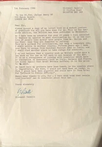 Giovanni Caselli signierter Brief an Julian Amery Abgeordneten 1986 faschistisch Italien EWG Rede - Bild 1 von 3