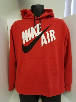 Sudadera con Capucha Nike Roja Negra Swoosh Pullover Falta Etiqueta Buen Estado  Foto 1 de 4