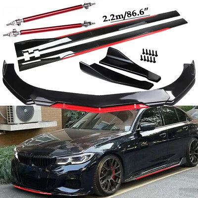 For BMW 320i 325i 330i Front Bumper Lip Splitter Spoiler Side Skirt Bod Kit Foto 1 de 4