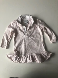 Pink Striped Girls Ralph Lauren Dress/Top Age 9 Months - Picture 1 of 4