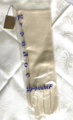 GUANTES WHISPER WEIGHTS de GRANDOE COTTON de longitud media ~ Talla 6 1/2 Beige Nuevos de Lote Antiguo Foto 1 de 4