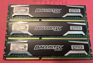 Crucial Ballistix BLS8G3D1609DS1S00.M16FED PC3-12800u LOT (3) x 8GB = 24GB RAM - Picture 1 of 1