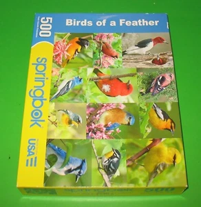 Springbock 500 Stück Puzzle Vögel einer Feder komplett Oriole Blue Jay Cardinal - Bild 1 von 3