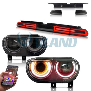 VLAND RGB Headlights+SMOKE LED Tail Lights Rear For Dodge Challenger 2008-2014 - Bild 1 von 12