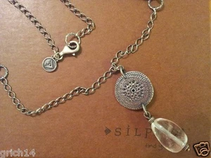 COLLAR ADORNOS DE MONEDAS SS SILPADA OXIDADO CON COLGANTE DE CRISTAL N1713 - Imagen 1 de 4