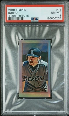 (Pop 6) Ichiro 2010 eTopps T-206 Tribute #14 Limited/749 PSA 8 Foto 1 de 2