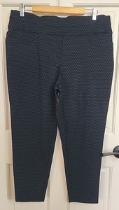 Maurices Black Polka Dot Ankle Pants Womens Size 18S 36x24.5 Stretch 53-35611 - Picture 1 of 6
