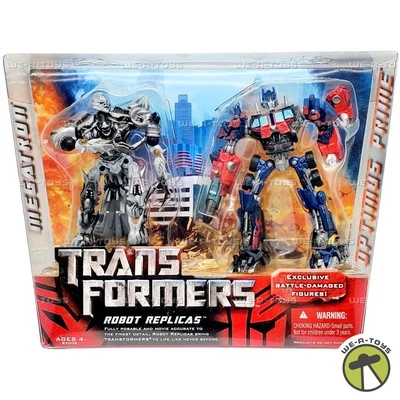 Transformers Robot Replicas Megatron and Optimus Prime Action Figures Hasbro - Image 1 of 4