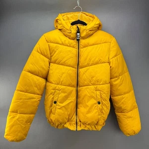 H&M Kids Yellow Hooded Full Zip Puffer Jacket Size 13-14Y - Picture 1 of 6